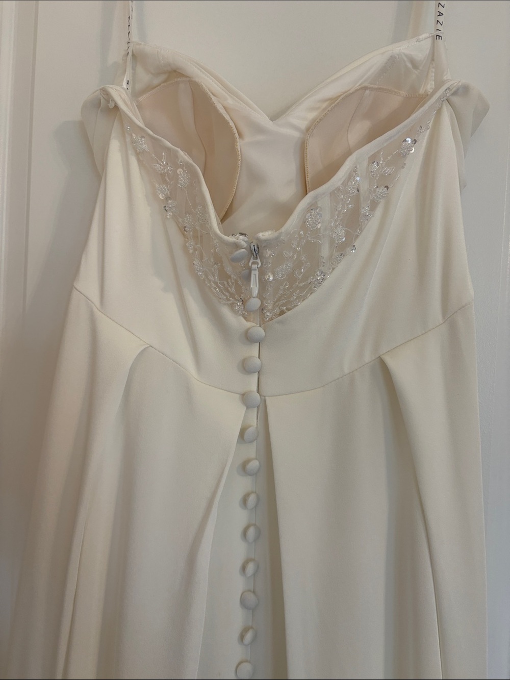 AZAZIE Marisela Diamond A-Line Sequins Crepe Back Satin Dress Size 10 - Picture 6 of 10